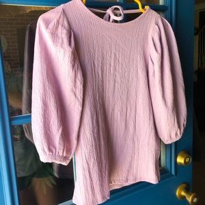 H&M Puff Sleeve Semi Open-Back Light Purple Top, Size Small